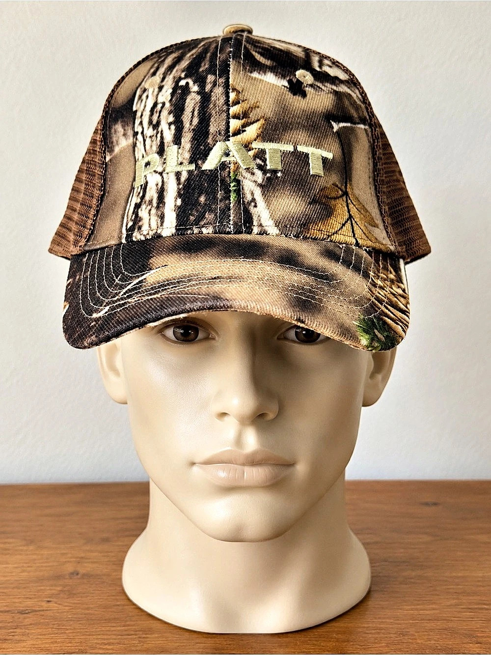 Platt Camouflage Mesh Trucker Hat Brown & Green